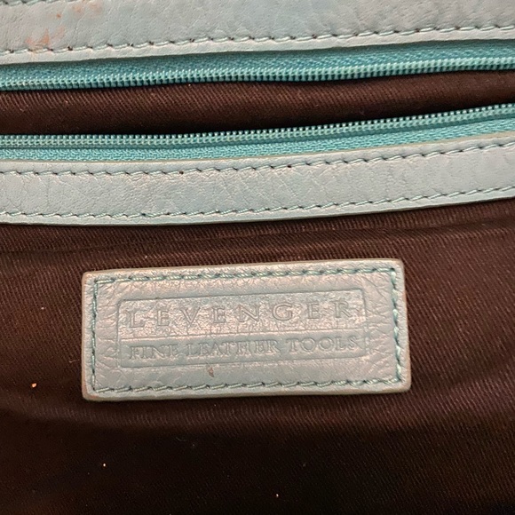 RARE Levenger Leather Turquoise Backpack!! - Picture 8 of 10